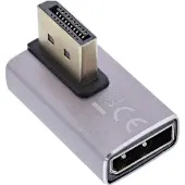 InLine DisplayPort adapter | haaks naar rechts (kort) | DP1.4 (8K 60Hz) | HBR3 | aluminium