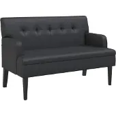 vidaXL Bank met rugleuning zwart 112x65,5x75 cm kunstleer