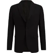 Fundamentals - Heren slim fit blazer - THE FLEX SUIT - Slim/Tall fit - Zwart - Maat: 50L