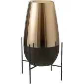 J-Line Vaas milan glas goud/zwart