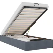 vidaXL Bedframe zonder matras 90x200 cm fluweel donkergrijs