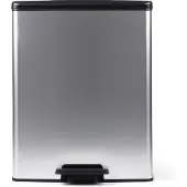 Curver Decobin Duo Prullenbak - 26L+26L - Rechthoekig - Zilver Metallic