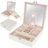 Beautylushh Juwelendoos - Wit 25 x 25 x 9 cm: Stijlvolle Organisatie voor Je Sieraden