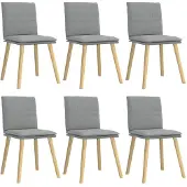 vidaXL Eetkamerstoelen 6 st stof lichtgrijs