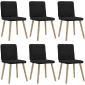 vidaXL Eetkamerstoelen 6 st stof zwart