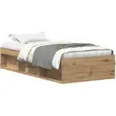 vidaXL Bedframe zonder matras spaanplaat artisanaal eikenkleurig