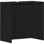vidaXL Badkamerkast 60x33x60 cm spaanplaat zwart eikenkleurig