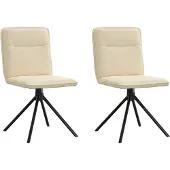 vidaXL Eetkamerstoelen 2 st stof crèmekleurig