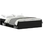 vidaXL Bedframe zonder matras 120x200 cm bewerkt hout zwart eikenkleur