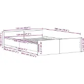 vidaXL Bedframe zonder matras 120x200 cm bewerkt hout zwart eikenkleur