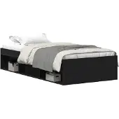 vidaXL Bedframe zonder matras 90x200 cm spaanplaat zwart eikenkleurig