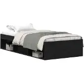 vidaXL Bedframe zonder matras 100x200 cm spaanplaat zwart eikenkleurig