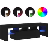 vidaXL Tv-meubel met LED 140x36,5x40 cm bewerkt hout zwart eiken