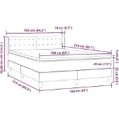 vidaXL Boxspring met matras fluweel donkergrijs 160x210 cm