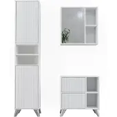 Vicco Badkamermeubelset Leano Wit 3-delig, Model 53256
