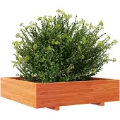 vidaXL Plantenbak 100x100x26,5 cm massief grenenhout wasbruin