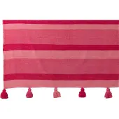 J-Line Plaid strepen+kwastjes katoen roze