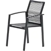 Garden Impressions Cosmo dining fauteuil rope donkergrijs gevuld textileen