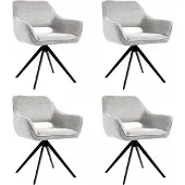 Kick Collection Set van 4 Kick draaistoel Miyo - grijs