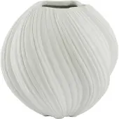 Light & Living Vaas Yatung - Crème - Ø34cm - Steen - Modern - Bloemenvaas - Woondecoratie - Decoratieve vaas voor woonkamer of slaapkamer