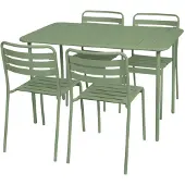 Sweeek - Tuintafel en 4 stoelen metaal - amélia