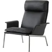 &tradition Muno LN17 High back loungefauteuil Dark chrome-Black