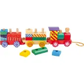 Small Foot - Houten Stapelblokken Trein, 16dlg.