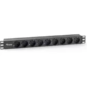 Equip 333282 Energieverdelingsunit 9 Uitgang(en) AC 1U Zwart