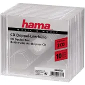 Hama Cd Double Jewel Case, Pack Of 10