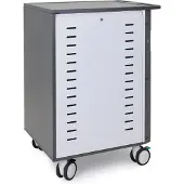 Ergotron Mobiele oplaadwagen Zip40, max. 40 tablets/chromebooks of max. 30 laptops, verstelbare rekken, 3 vakken, 34,7 kg per vak, B 770 x D 660 x H 1150 mm