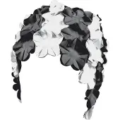 Beco badmuts dames rubber zwart/wit bloemetjes