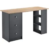 En.casa Bureau Lemberg met 3 lades 120x49x72 cm donkergrijs hout