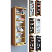 Hioshop Loposa wandkast CD,DVD opslag 150 CD 6 planken beuken decor.