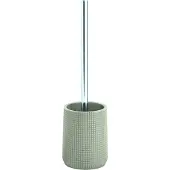 Spirella MSV Toilet/wc-borstel houder - kunststeen/metaal - lichtgrijs - 35 cm - Toiletborstels