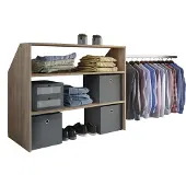 VCM Dacho wandkast voor schuine wand 2 planken eik decor.