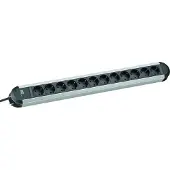 Bachmann PRIMO stekkerdoos 12x geaard contact, aluminium, 1,75 m