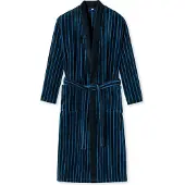 Schiesser Badjas lang 'Timeless Comfort' azuur / donkerblauw