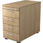 Hjh OFFICE PRO SIGNA SC50 RE - Rolcontainer Hout Eiken met 4 lades Rail handvat (kunststof)