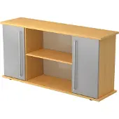 Hjh OFFICE PRO KAPA SB | Dressoir | met deuren - Beuken/Zilver Sideboard Chrome metaal handgreep