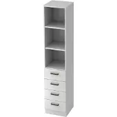Hjh OFFICE PRO SIGNA G 7600 SG - Wit Hoogte van de map | 5 OH Kast met 4 lades Greeplijst kunststof