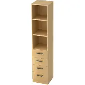 Hjh OFFICE PRO SIGNA G 7600 SG - Esdoorn Hoogte van de map | 5 OH Kast met 4 lades Greeplijst kunststof
