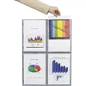 PaperFlow Wandhouder infodisplay, aluminiumkleurig, 4 st.
