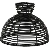 Star Trading Runde Lampenkap Zwart 200 Mm - Lampenkappen Synthetisch Rotan Black - 092-18