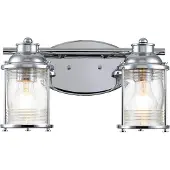 Kichler Wandlamp Ashland Bay, dimbaar, chroom / zilver, Badkamer, metaal, Industrieel design, Wandlamp