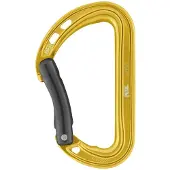 Petzl Spirit Bent snapper karabiner met keylock systeem geel