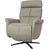 Mendler Relaxfauteuil -L10, design TV-fauteuil TV-fauteuil relaxfauteuil, relaxfunctie draaibaar, volledig leer ~ grijs