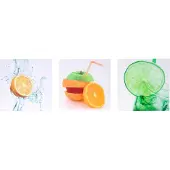 MCW Canvas foto T376, muur foto spieraam kunst afdruk, 3-delig 150x50cm ~ fruit