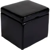 MCW Kruk Zitkubus Opbergdoos Onex, met deksel, leer + kunstleer, 45x44x44cm MVG ~ zwart