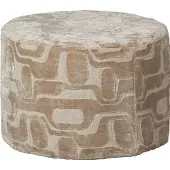 Woood Yago Poef - Polyester - Naturel - 43x60x60