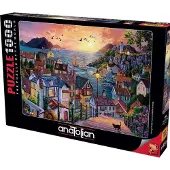 AnaTolian Puzzel - Kuststad bij Zonsondergang, 1000 Stukjes Legpuzzel, #1098